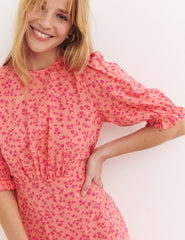 Multi Ditsy Floral Short Sleeve Serena Mini Dress