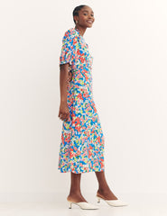 Ditsy Blue Floral Felicia Midi Dress