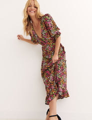 Multi Aubrey Floral Delilah Midi Dress