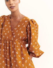 Brown Edie Cherry Nora Midi Dress