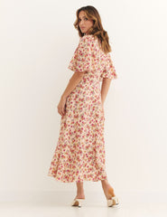 Joanna Floral Paris Midi Dress
