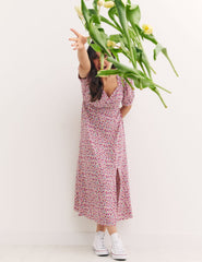 Purple Ditsy Floral Arya Ditsy Rosanna Midi Dress