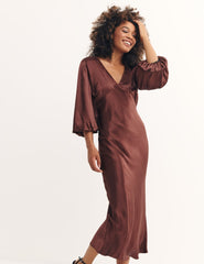 Brown Ciara Midi Dress