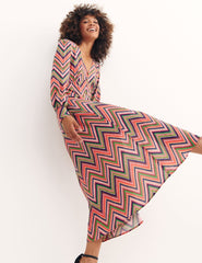 Multi Emily Chevron Tasha Midi Dress