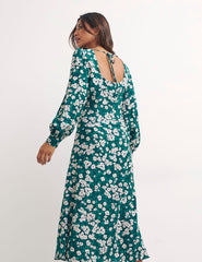 Green Millie Floral Imogen Midi Dress