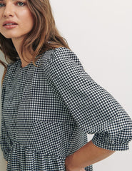 Black & White Check Rachel Midi Dress