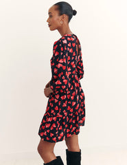 Black Meredith Heart Rochelle Mini Dress