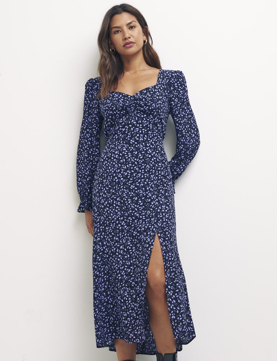 Petite Long Sleeve Rosie Midi Dress