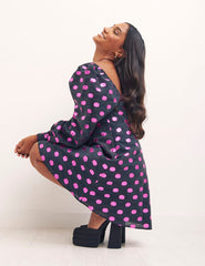 Taffeta Spot Lilac Mary Mini Dress