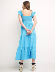 Blueberry Gingham MAYA MIDI DRESS
