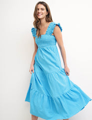 Blueberry Gingham MAYA MIDI DRESS