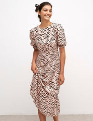 Pink Hebe Smudge Pink Selena Midi Dress