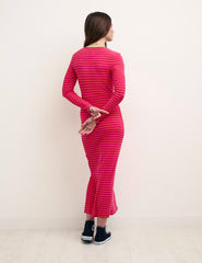 Pink Stripe Lennox Rib Dress
