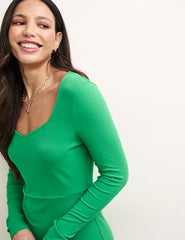 Green Lennox Rib Dress
