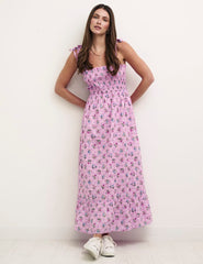 Purple Floral Millie Smock Midaxi Dress