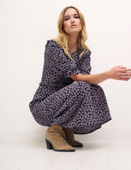 Eloise Heart Black Felicia Midi Dress