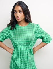 Green Check Rachel Midi Dress