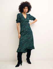 Green and Black Delilah Midi Dress