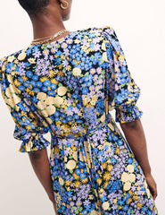 Retro Floral Delilah Midi Dress