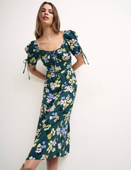 Green Floral Pippa Midi Dress