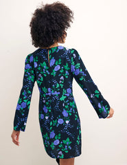 Black Floral Mikhalia Mini Dress