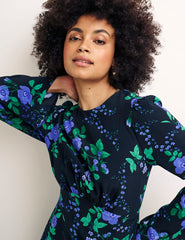 Black Floral Mikhalia Mini Dress