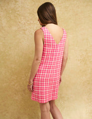 Pink Dogtooth Check Billie Pinny