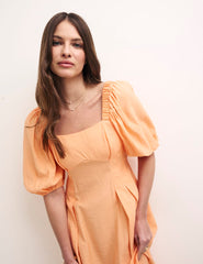 Peach Elizabeth Midi Dress