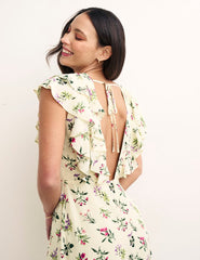 Cream Floral Coco Sleeveless Midi Dress