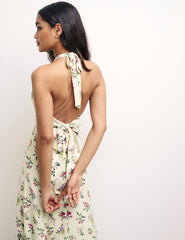 White Floral Holly Midi Dress