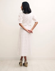 White Broderie Felicia Midi Dress