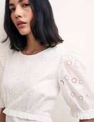 White Broderie Felicia Midi Dress