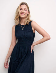 Black Elora Sleeveless Midi Dress