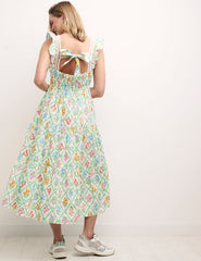 White Floral Aida Midi Dress