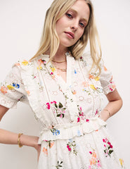 White Floral Broderie Anglaise Mini Dress