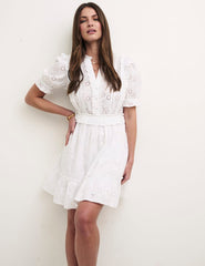 White Broderie Tilly Mini Dress