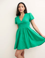 Green Jewel Mini Skater Dress