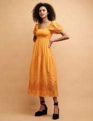 NC Boutique Yellow Marigold Midi Dress