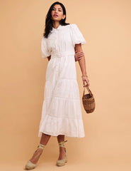 NC Boutique White Broderie Anglaise Jessie Midi Dress