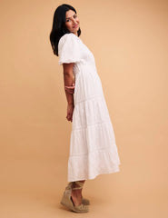 NC Boutique White Broderie Anglaise Jessie Midi Dress
