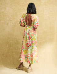 White Floral Wednesday Midi Dress