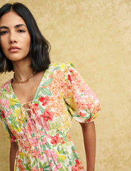 White Floral Wednesday Midi Dress