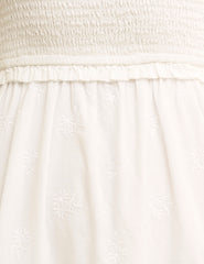 Petite White Shirred Maisi Midi Dress