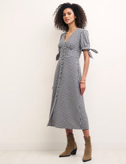 Black & White Gingham Alexis Midi Dress