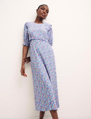Ditsy Blue Petite Felicia Midi Dress