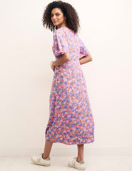 Pink Floral Eva Midi Dress