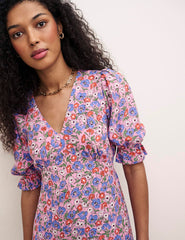 Pink Floral Petite Delilah Midi Dress