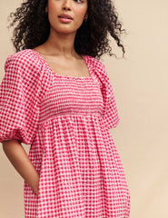 Pink & Light Pink Gingham Kylie Midi Dress