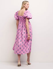 Pink Floral Nova Midi Dress