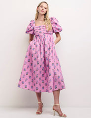 Pink Floral Nova Midi Dress